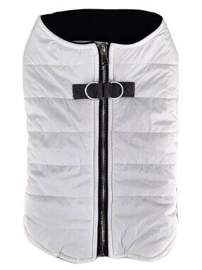 Doggie Design Zip-up Dog Puffer Vest - White